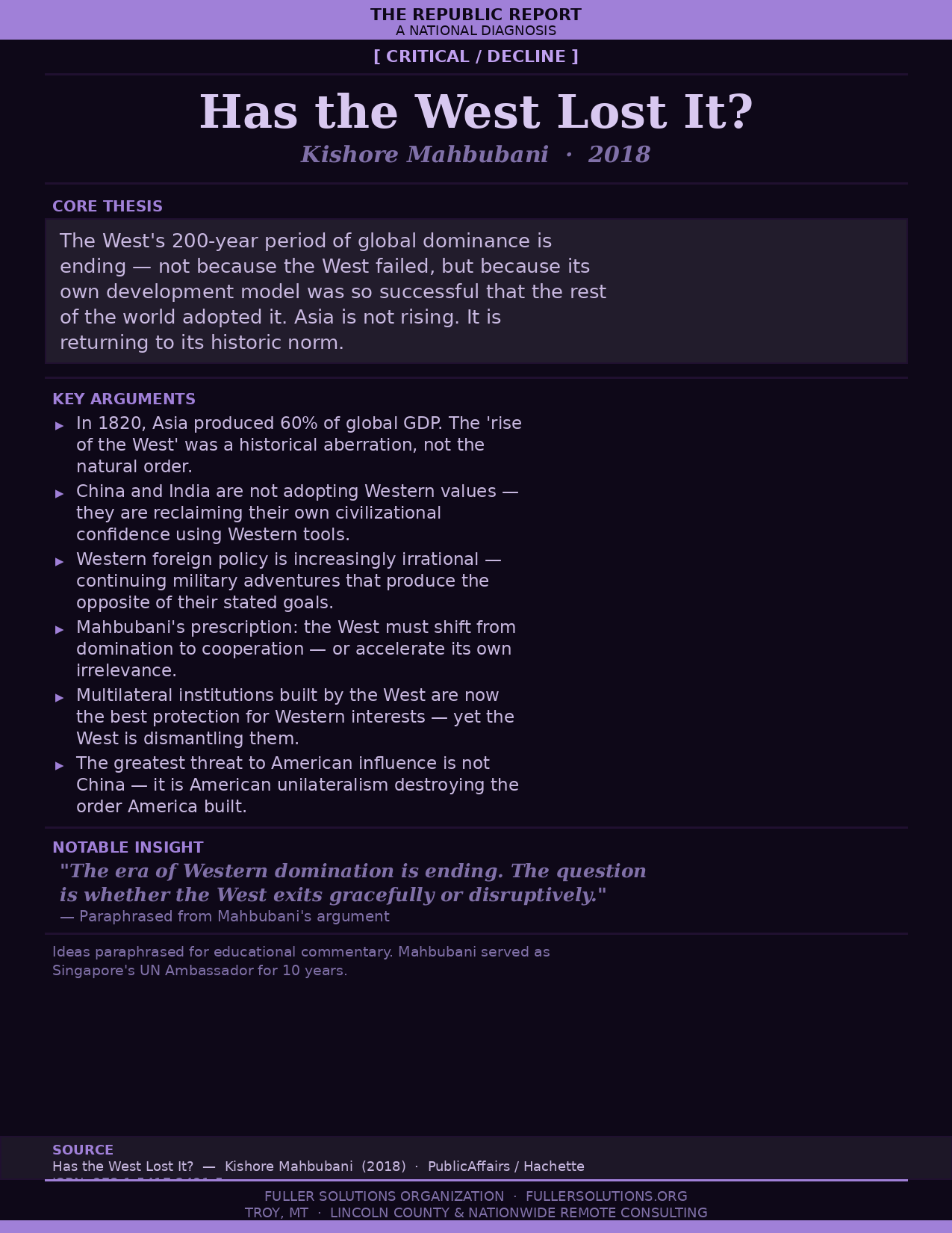 Has the West Lost It?